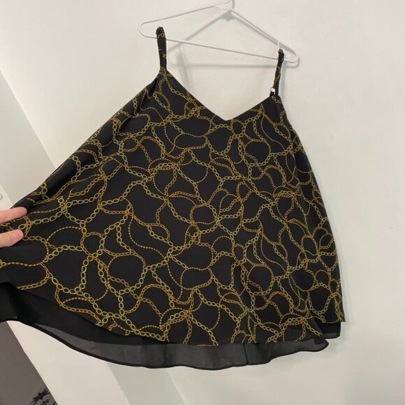 NEW NWT TORRID 3 Plus Size Sophie Black Chain Print Double Layer Swing Cami Tank - Picture 9 of 15